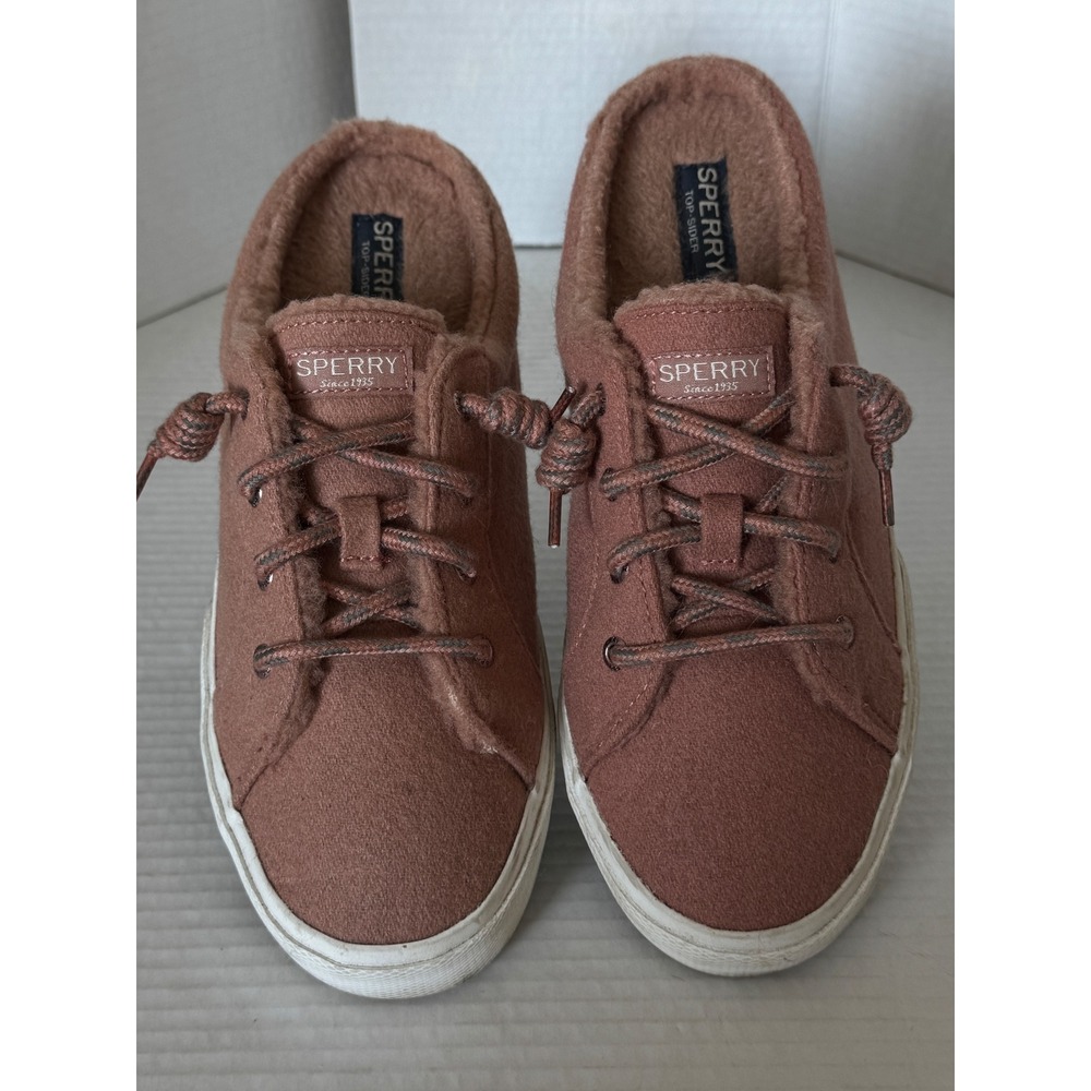 Sperry Pier Wave Mule Women 9.5 Mauve Slip On Wool Lined STS87677